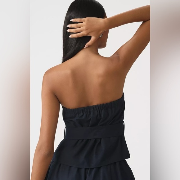 Maeve Strapless Belted Blouse Navy NWT - Picture 4 of 7